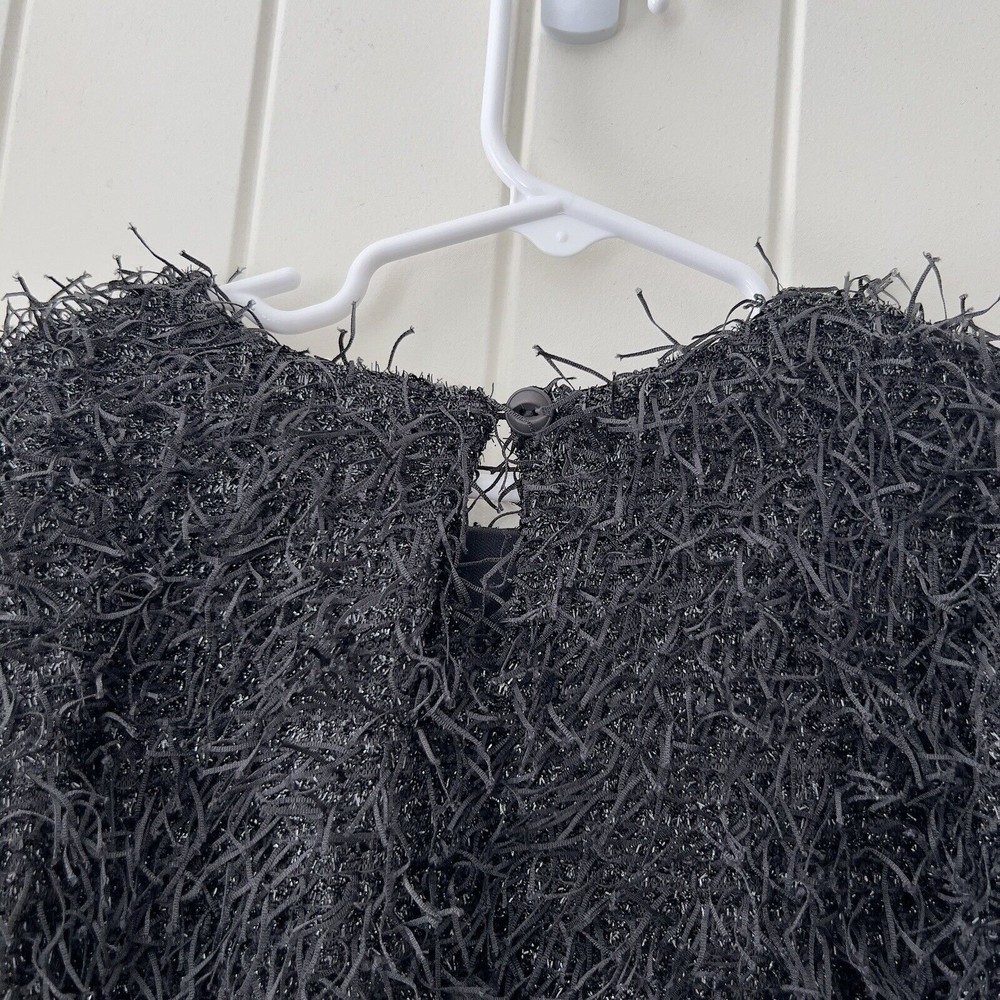 M.L. Kids Girls Size 5 Black Shaggy Shabby Chic NWT Bell Sleeve Tunic Top Lined - Picture 5 of 8